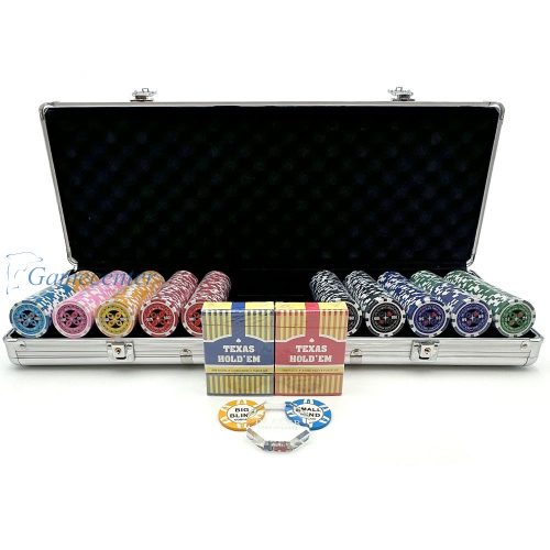 Poker set Laser 500kom, 11,5g numerisani čipovi, aluminijumski kofer