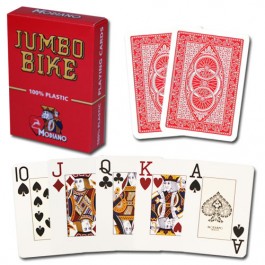 Modiano karte BIKE Trophy POKER 2 Jumbo index crvene 100% plastične