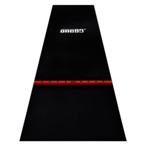 Gumeni podmetač sa crvenom linijom ONE80 300x90cm, crni