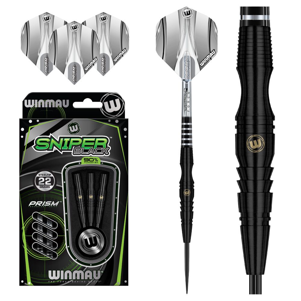 Set strelica steel Winmau Sniper Black 22g, 90% wolfram - Slika 2