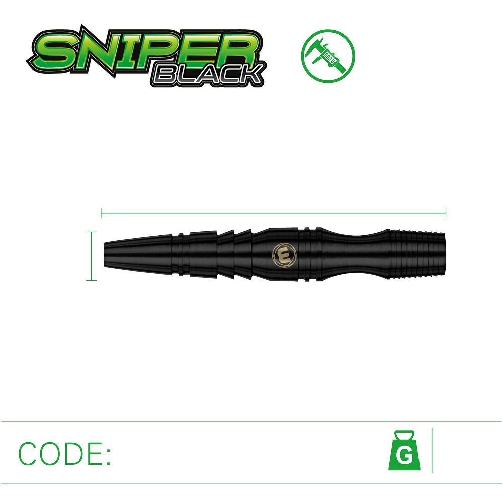 Set strelica steel Winmau Sniper Black 24g, 90% wolfram - Slika 3