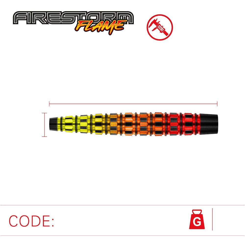 Set strelica steel Winmau Firestorm Flame Tapered 23g, 90% wolfram - Slika 4