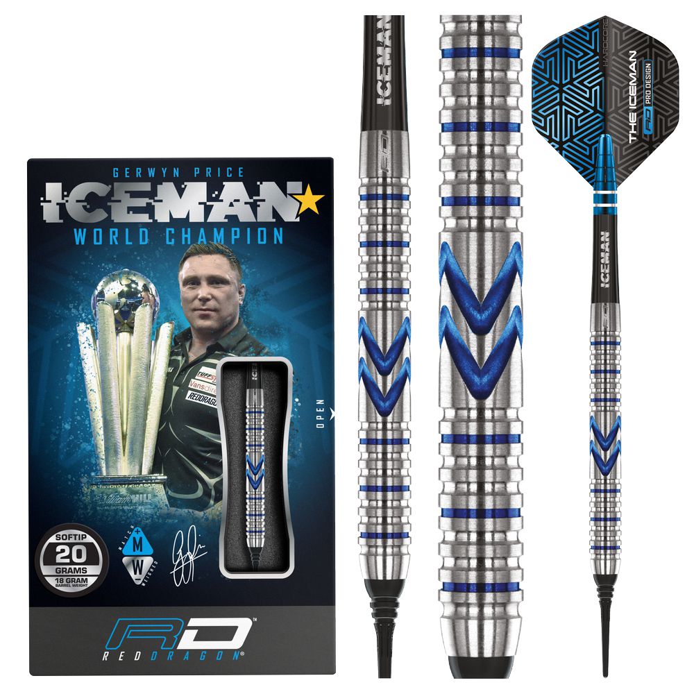 Set strelica soft Red Dragon Gerwyn Price Iceman Midnight Edition 20g, 90% wolfram - Slika 2