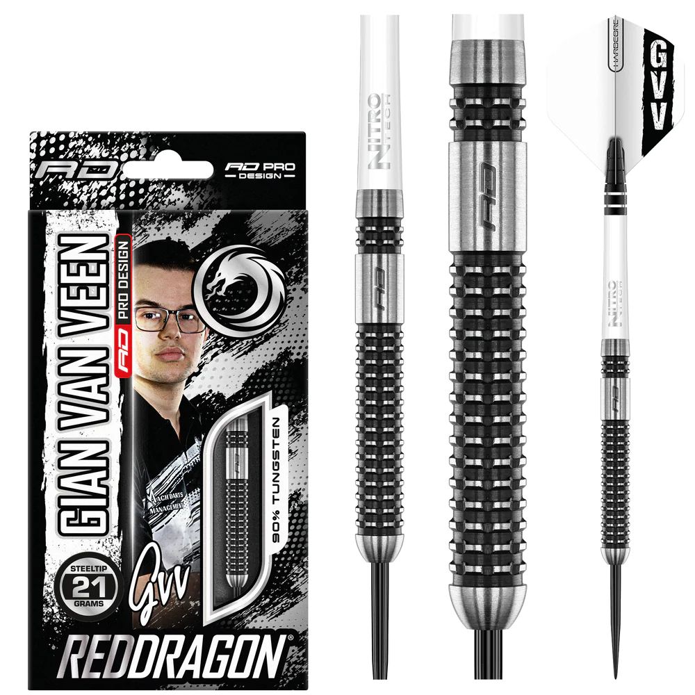 Pikado strelice steel Red Dragon Gian van Veen Axis SE 23g, 90% wolfram - Slika 2