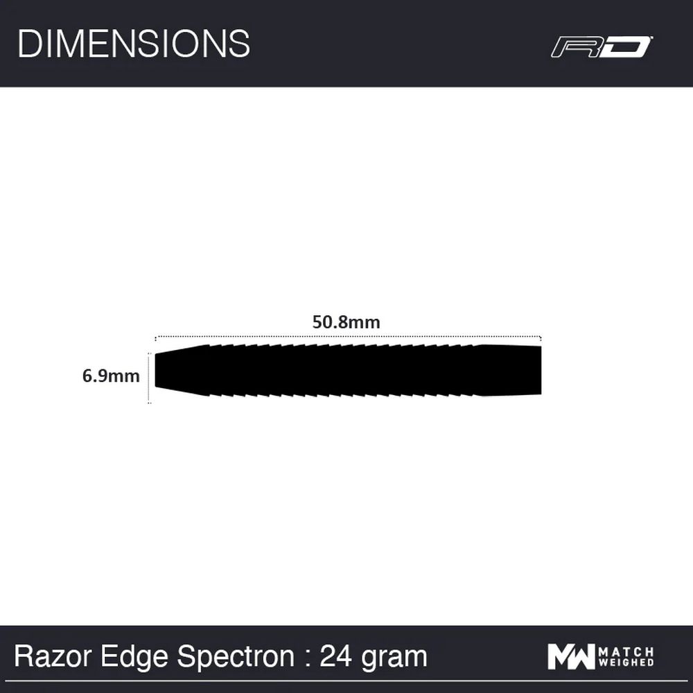 Pikado strelice RedDragon steel Razor Edge Spectron 24g, 85% wolfram - Slika 3