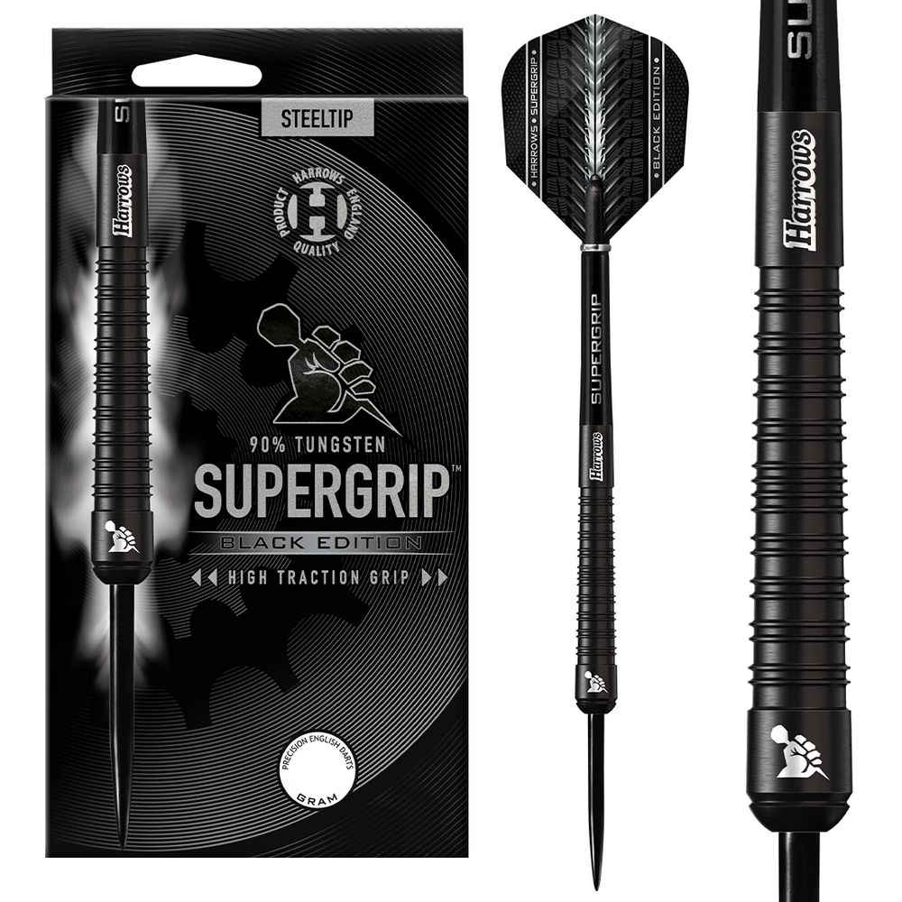 Set strelica steel Harrows Supergrip Black Edition 22g, 90% wolfram - Slika 3
