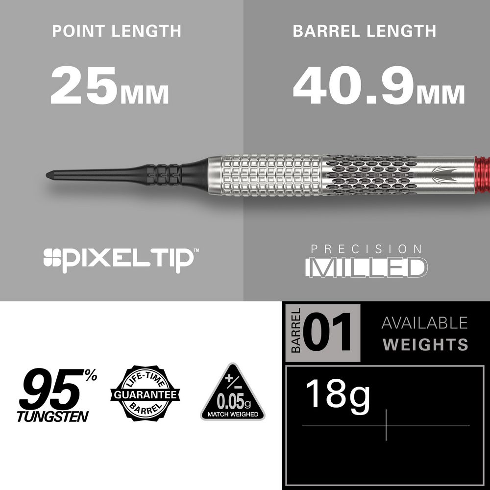 Set strelica soft Target Stephen Bunting G5 18g, 95% wolfram - Slika 5