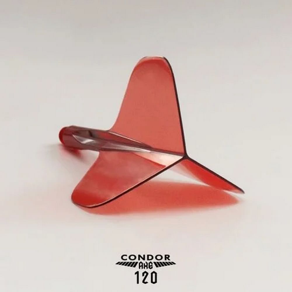 Pera za strelice Condor Axe 120 providno crvena, standard pero i short telo 18mm - Slika 2