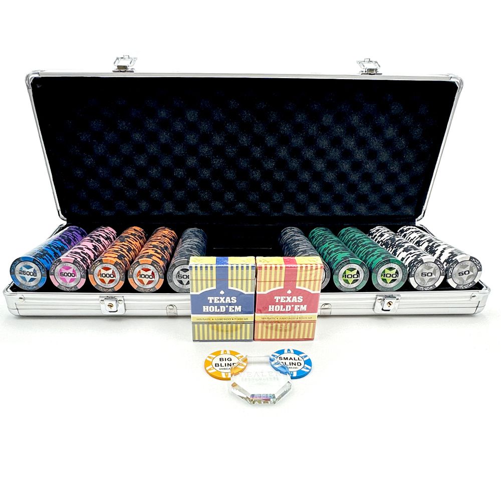Poker set Star 500kom. 13,5g numerisani čipovi, aluminijumski kofer