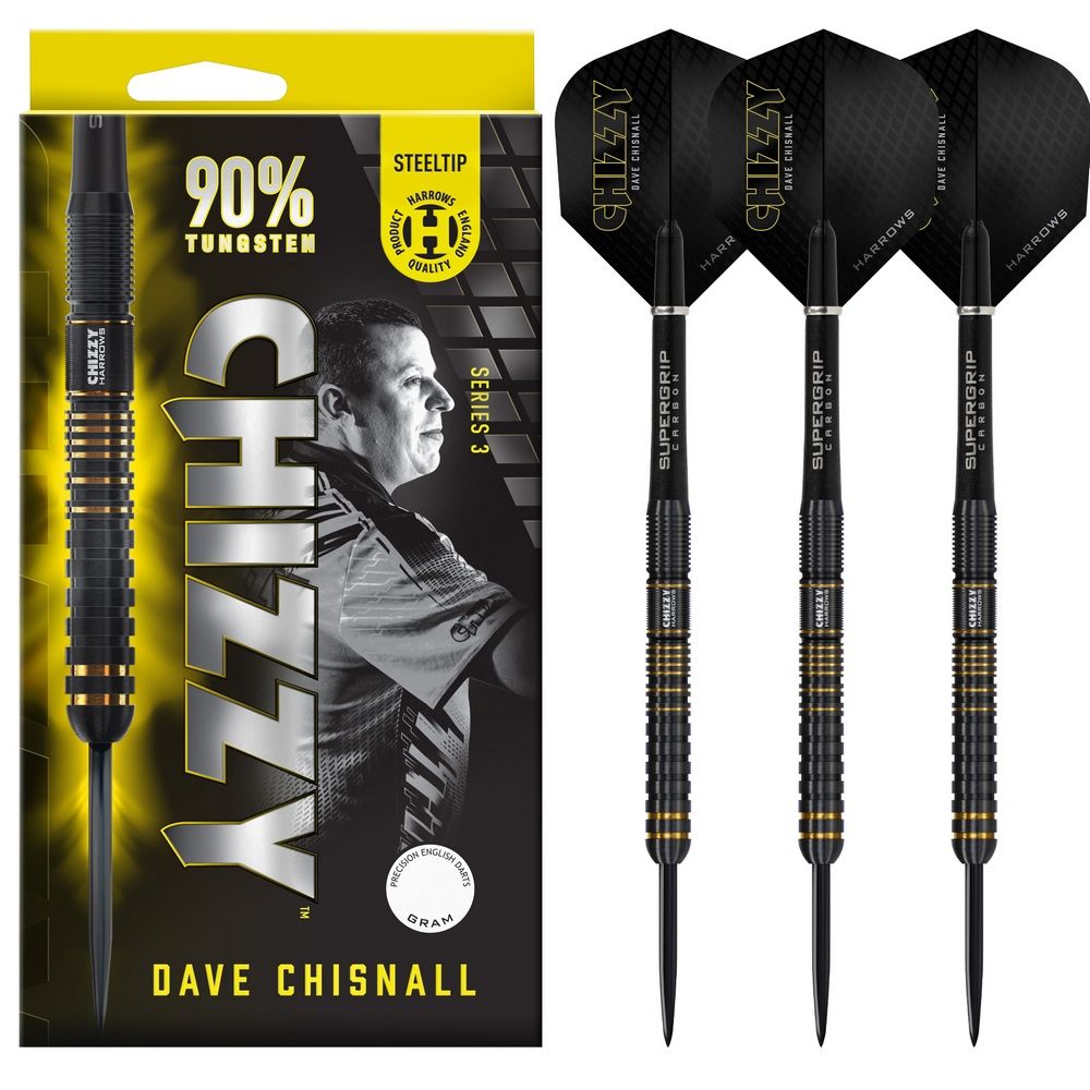 Set strelica steel Harrows Dave Chisnall Chizzy Series 3 25g, 90% wolfram - Slika 3