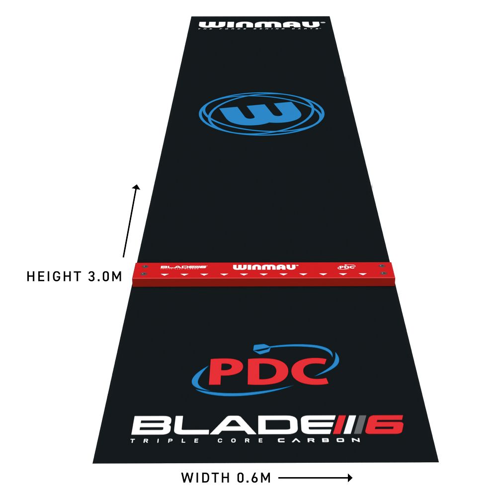 Pikado podmetač Winmau Zone Precision Pro PVC, crni Blade 6 sa integrisanom startnom linijom - Slika 2