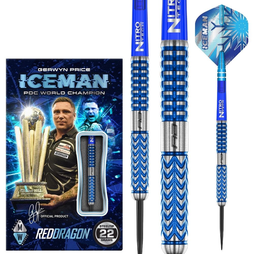 Set strelica steel Red Dragon Gerwyn Price Glacier 22g, 90% wolfram - Slika 2