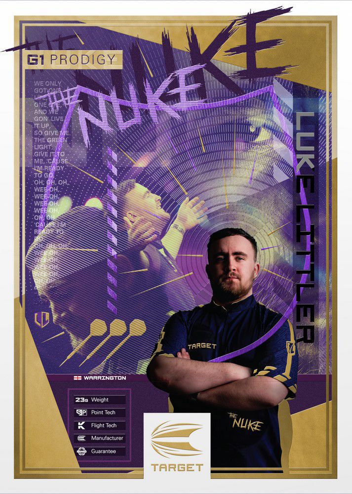 Set strelica steel Target SP Luke Littler G1 Prodigy 22g, 90% wolfram - Slika 3