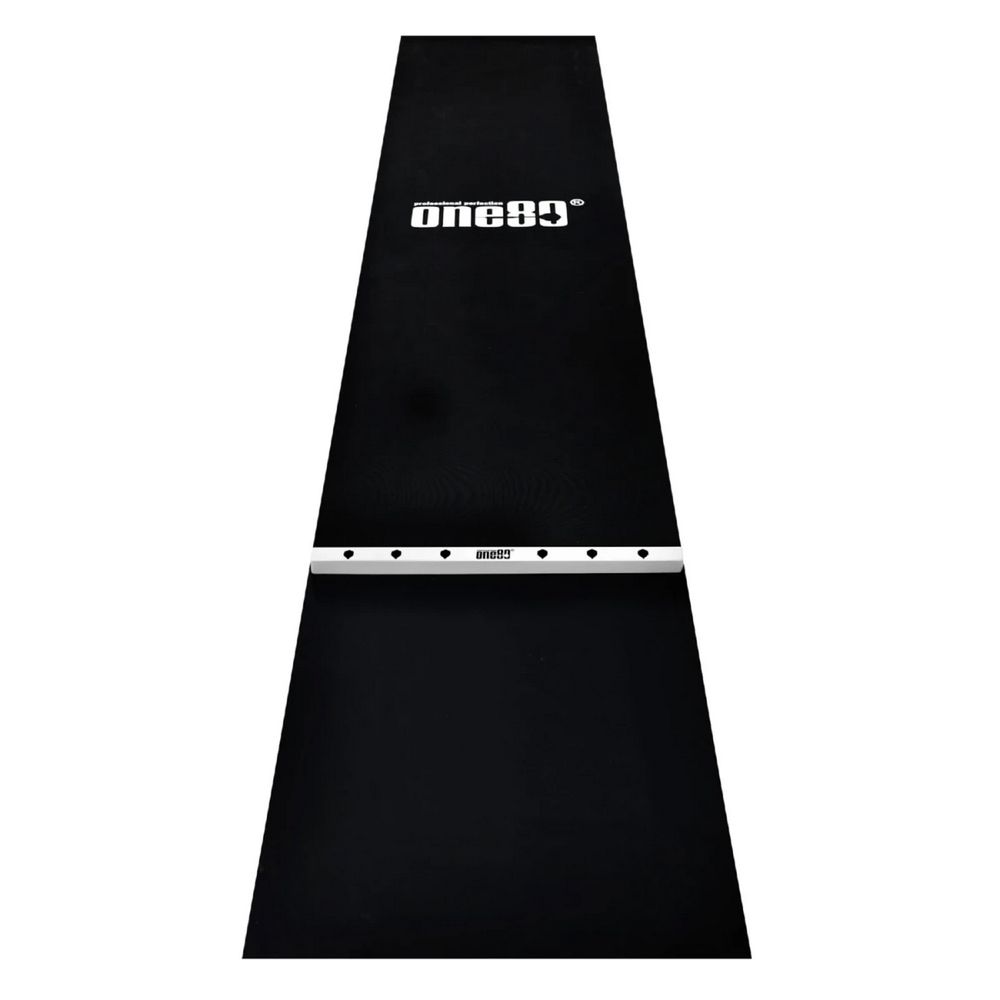 ONE80 Gumeni podmetač sa drvenom linijom za bacanje 62cm,crno-beli