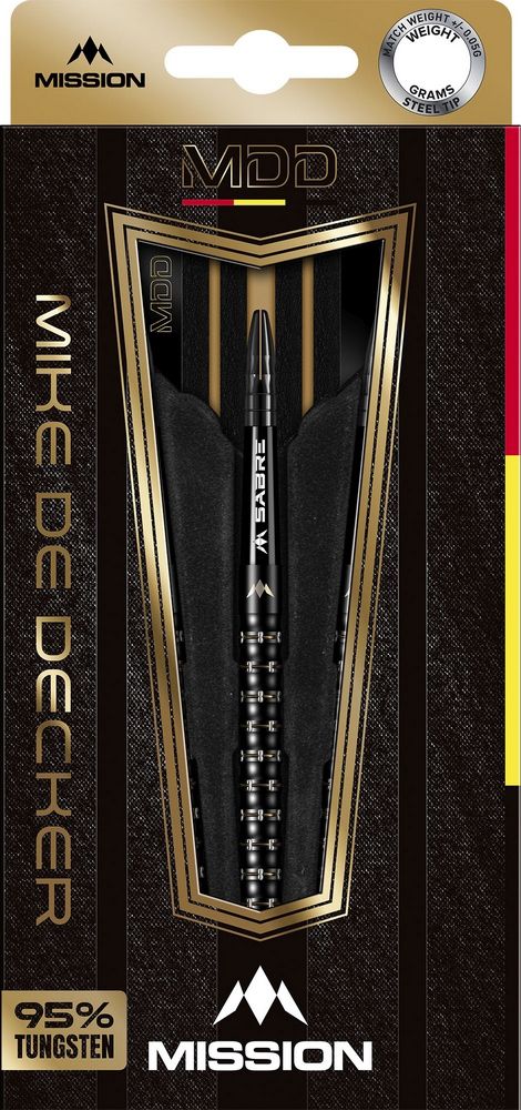 Set strelice steel Mission Mike De Decker Black and Gold PVD 24g, 95% wolfram - Slika 4