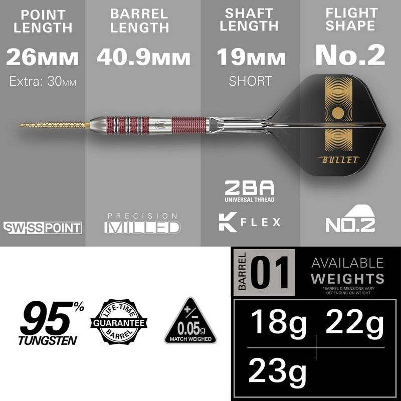 Set strelica steel Target Stephen Bunting 95K 18g SP 95% wolfram - Slika 5