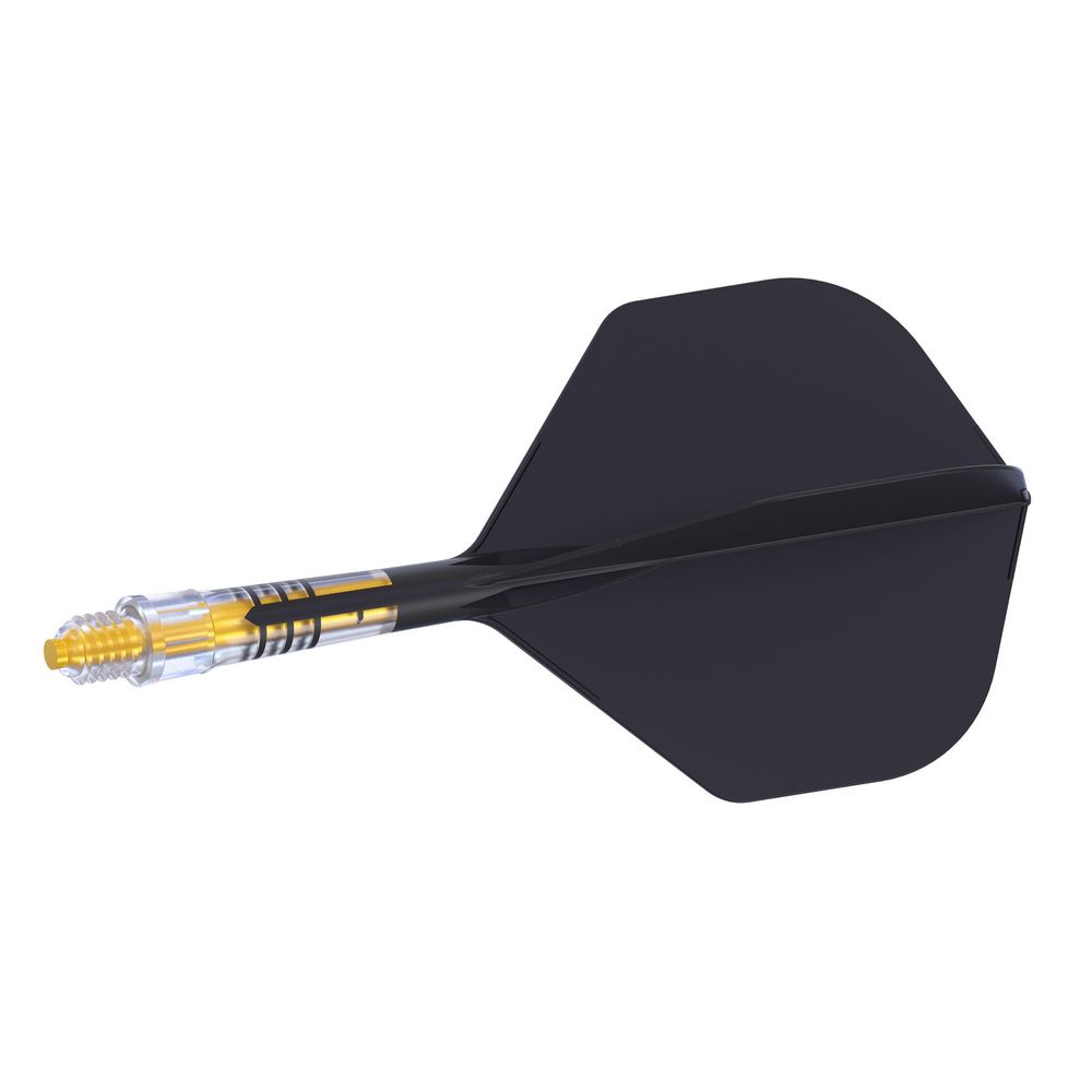 Pera i tela za strelice ROST T19 crno-žuta, Small Standard Wing pera, carbon tela veličina 1