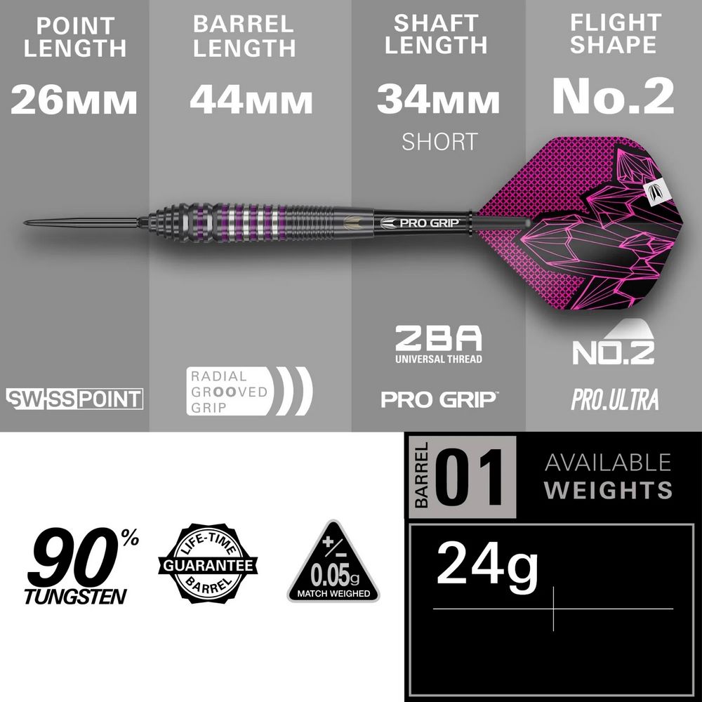 Set strelica steel get Lorraine Winstanley G2 24g SP 90% wolfram - Slika 3