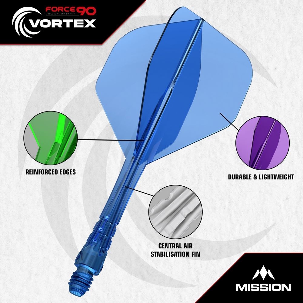 Pikado pera i tela Mission Force 90 Vortex providno zelena, No2 pera i medium tela - Slika 5