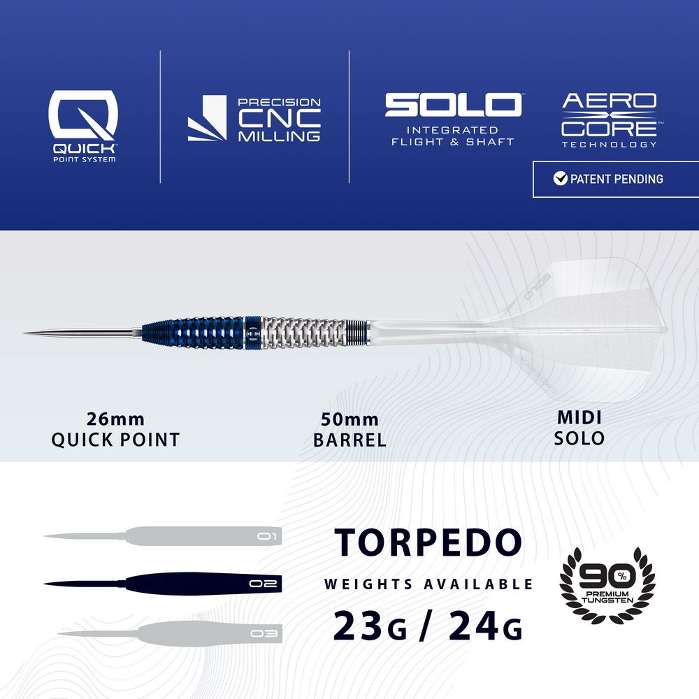 Set strelica steel Harrows Geo Torpedo 24g Quick Point 90% wolfram - Slika 9