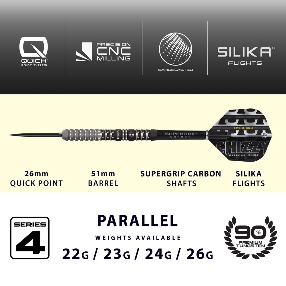 Set strelica steel Harrows Chizzy Series 4 22g Quick Point 90% wolfram - Slika 5