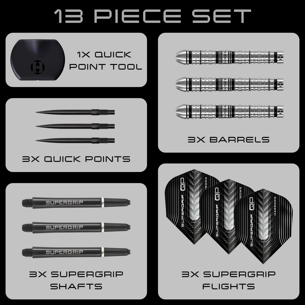 Set strelica steel Harrows Supergrip Tapered 24g Quick Point 90% wolfram - Slika 8
