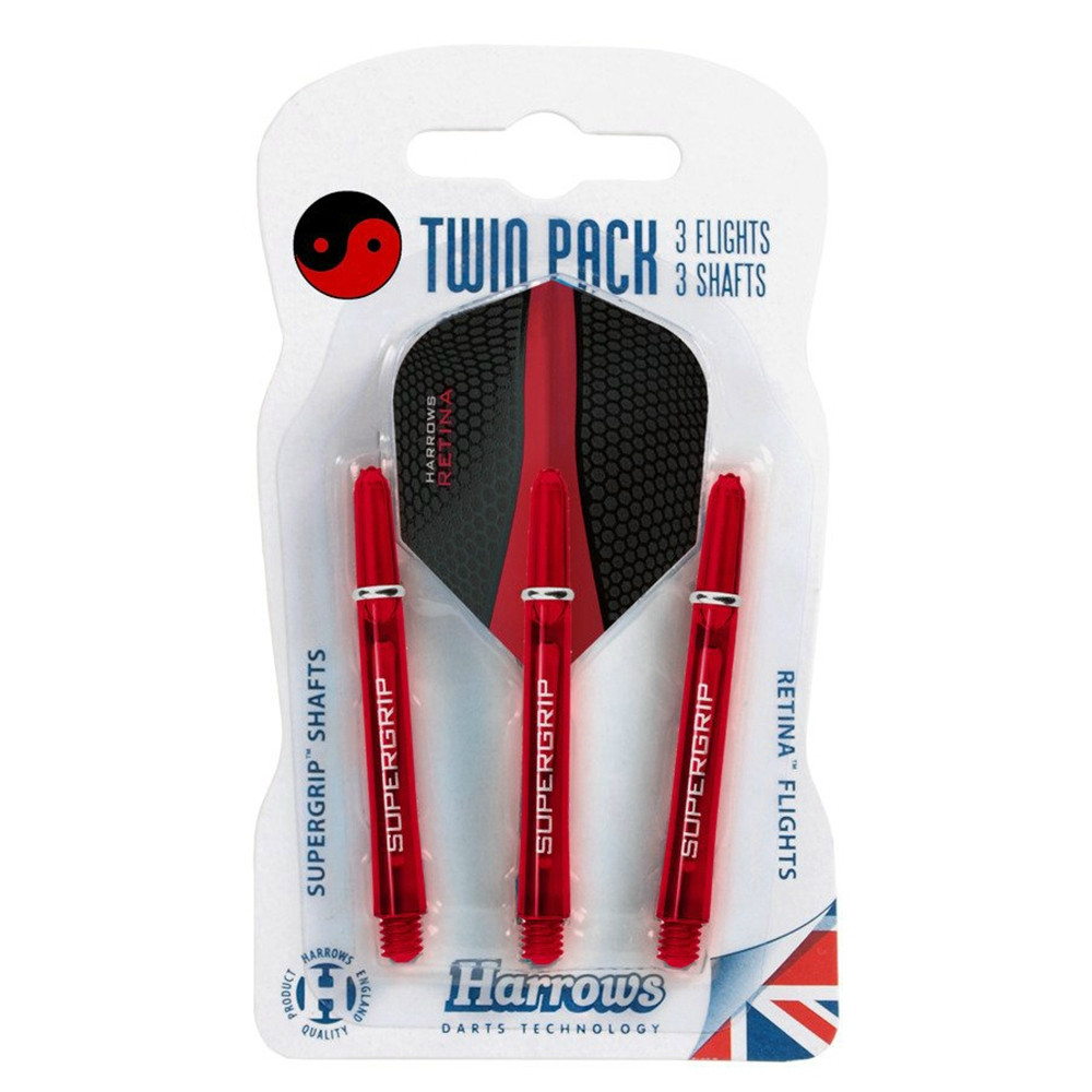 Set pikado tela+pera Harrows TWIN PACK crvena