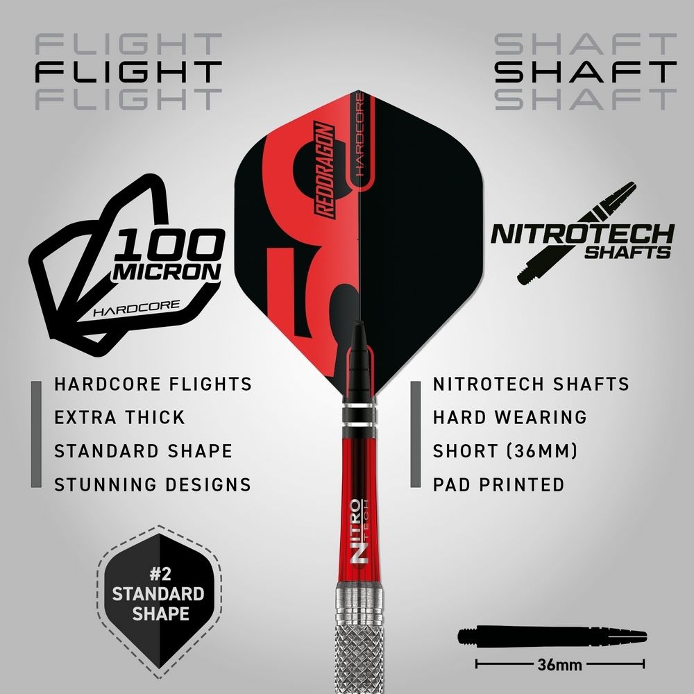 Set strelica steel Red Dragon Darts 50 Years - Grizzly 4 25g 90% wolfram - Slika 3