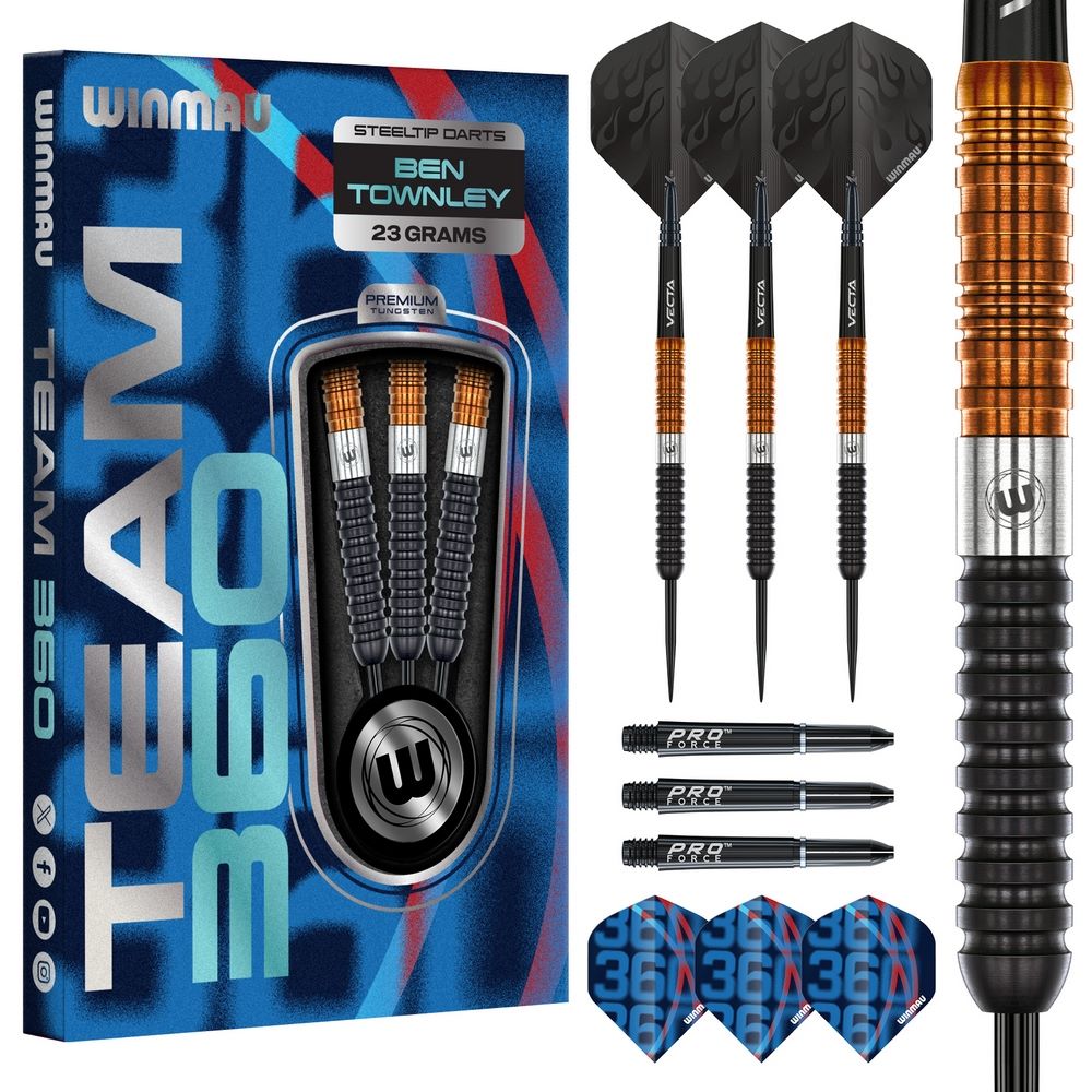Set strelica steel Winmau Team 360 Ben Townley 23g, 90% wolfram - Slika 3