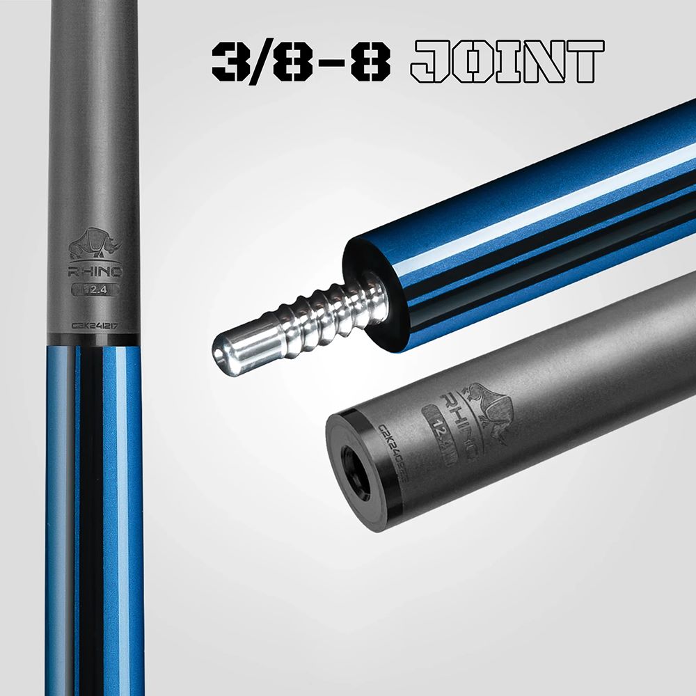 Bilijar štap Rhino Nebula 2 Sky Blue karbonski vrh 12,4mm WL - Slika 3