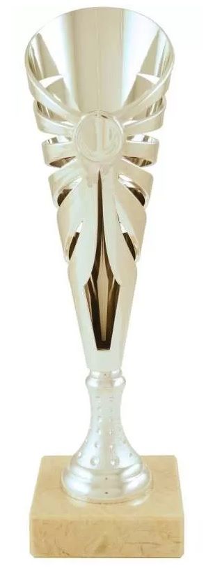 Pikado trofej, sportski dizajn 2, mermerno postolje, srebrne boje, visina 34,5 cm