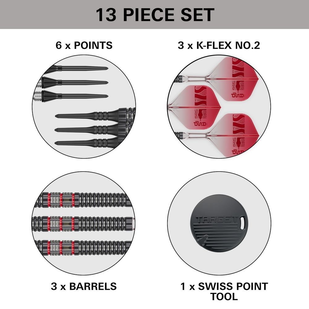 Set strelica soft Target Nathan Aspinall 95K 18g 95% wolfram - Slika 4