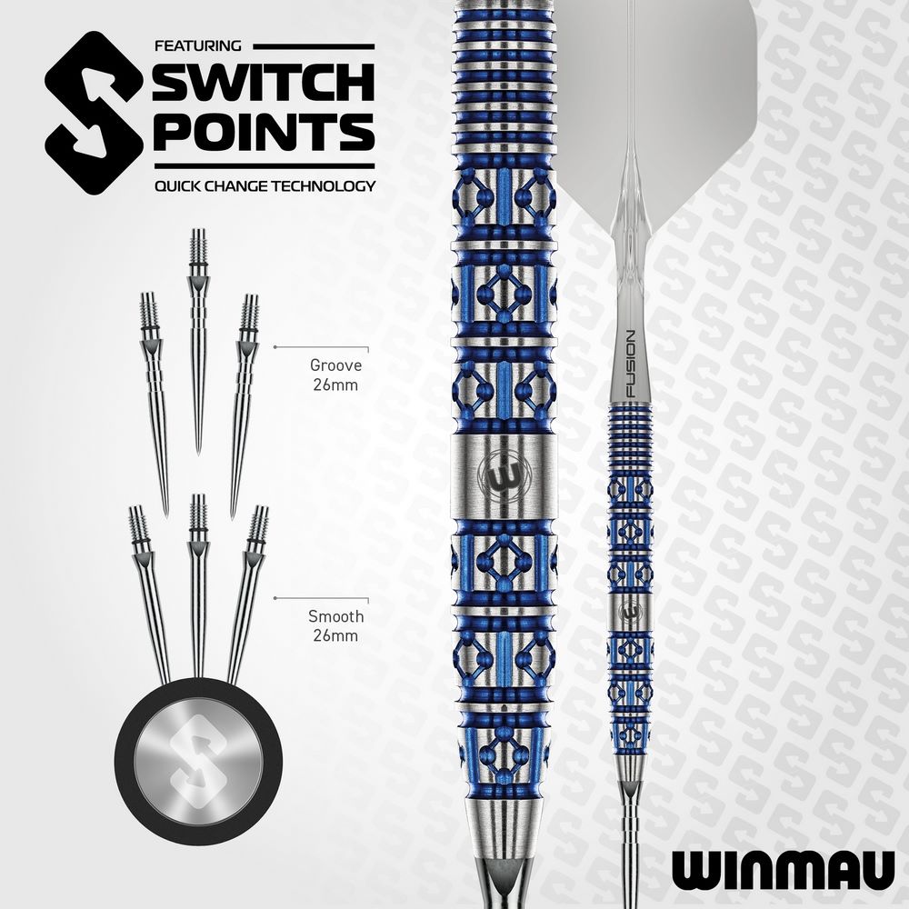 Set strelica steel Winmau Lunaris Tapered 24g SP 90% wolfram - Slika 11