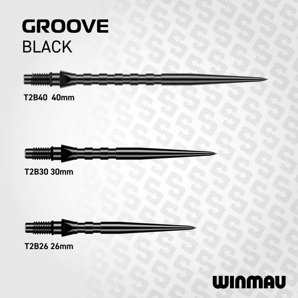 Vrhovi za strelice Winmau Switch Point Groove crni 26mm - Slika 4