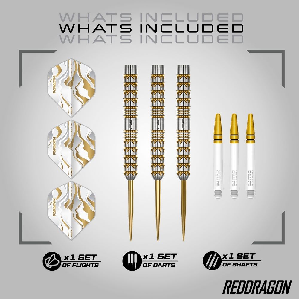 Set strelica steel Red Dragon Paradym Gold Parallel 22g 90% wolfram - Slika 5