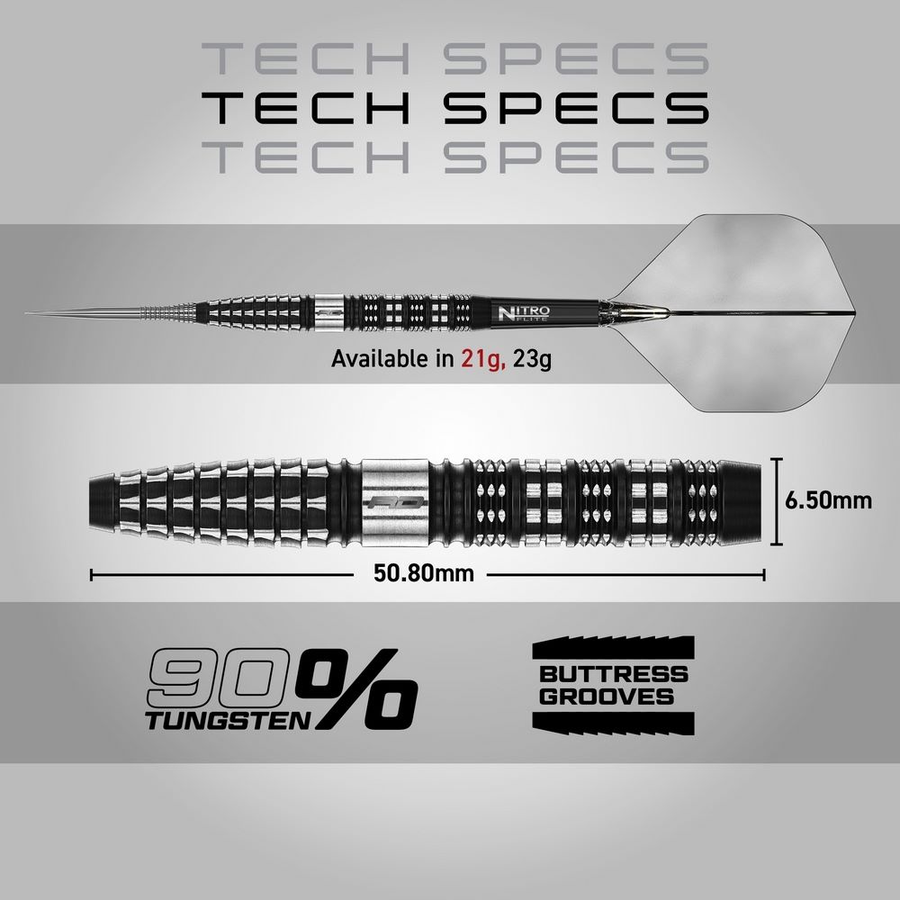 Set strelica steel Red Dragon Recon Tapered 23g 90% wolfram - Slika 4