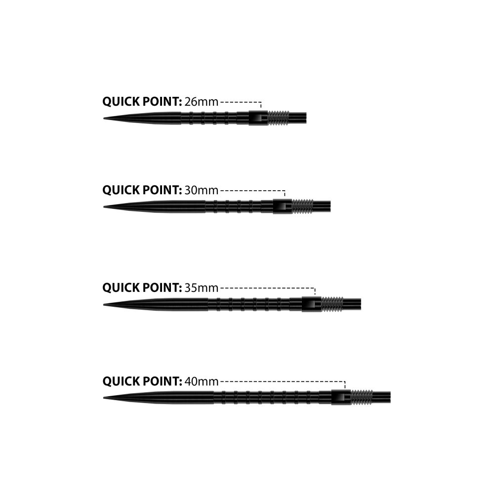 Vrhovi Harrows Quick Point HM Grip crni, 26mm - 3kom - Slika 3