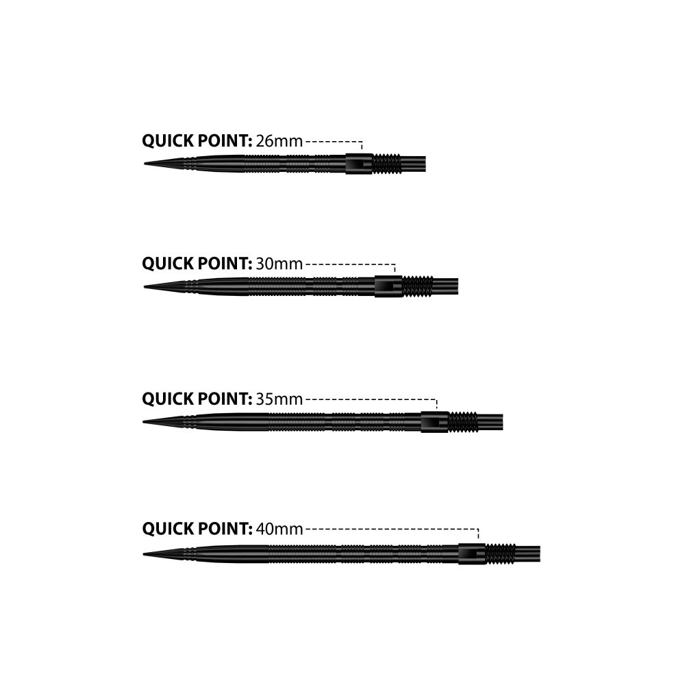 Vrhovi Harrows Quick Point Micro Grip crni, 35mm - 3kom - Slika 5