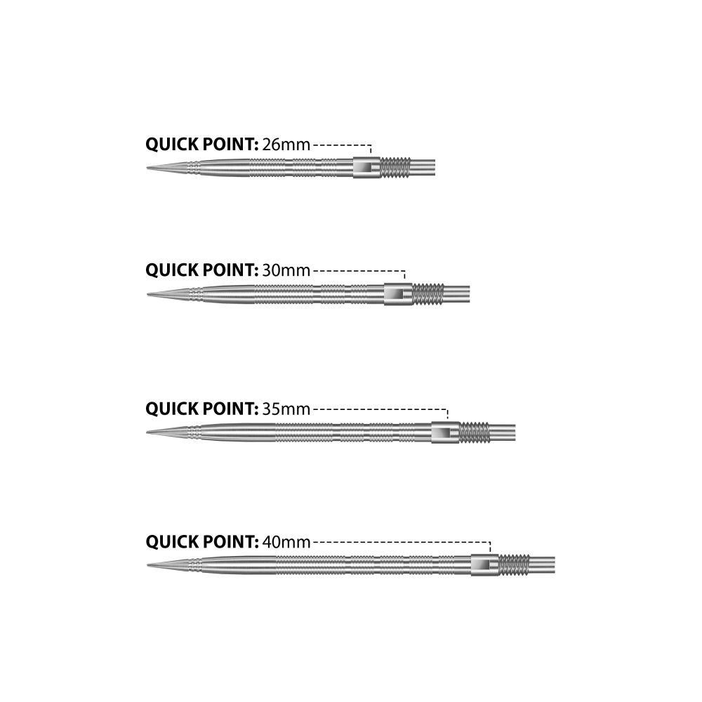 Vrhovi Harrows Quick Point Micro Grip srebrni, 26mm - 3kom - Slika 5