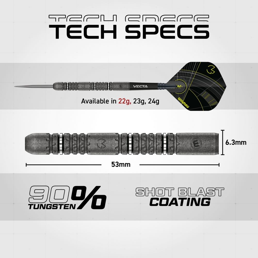 Set strelica steel Winmau MvG Signature Edition 22g, 90% wolfram - Slika 6