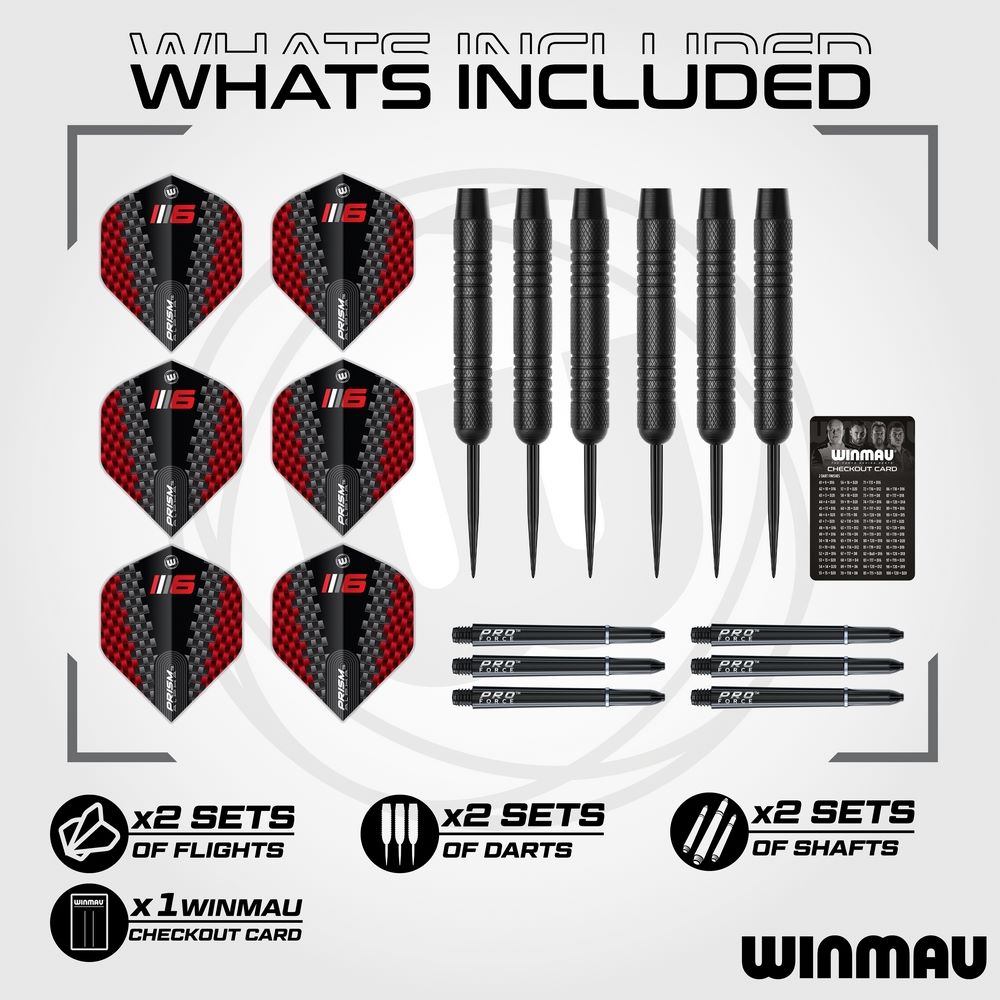 Kompletni pikado set Winmau tabla Blade 6,sivi okvir,2 seta strelica,linija i checkout karta - Slika 4