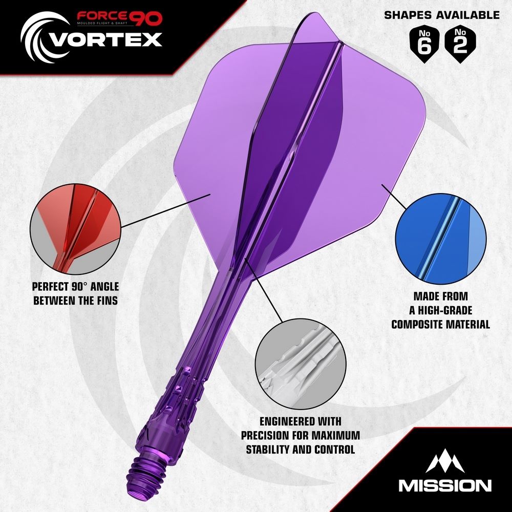 Pikado pera i tela Mission Force 90 Vortex providna, No6 pera i intermediate tela - Slika 8