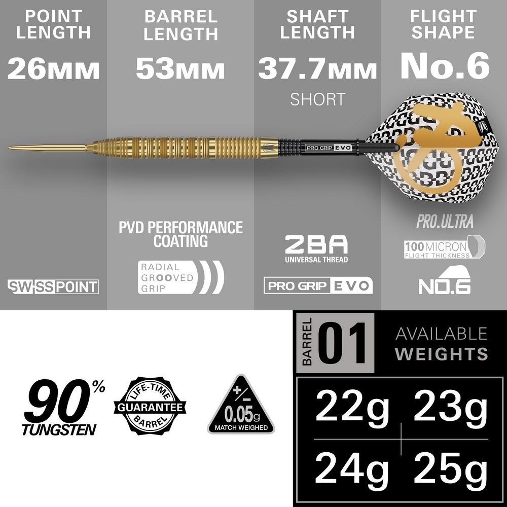 Set strelica steel Target Bolide Envy 01 24g SP 90% wolfram - Slika 3