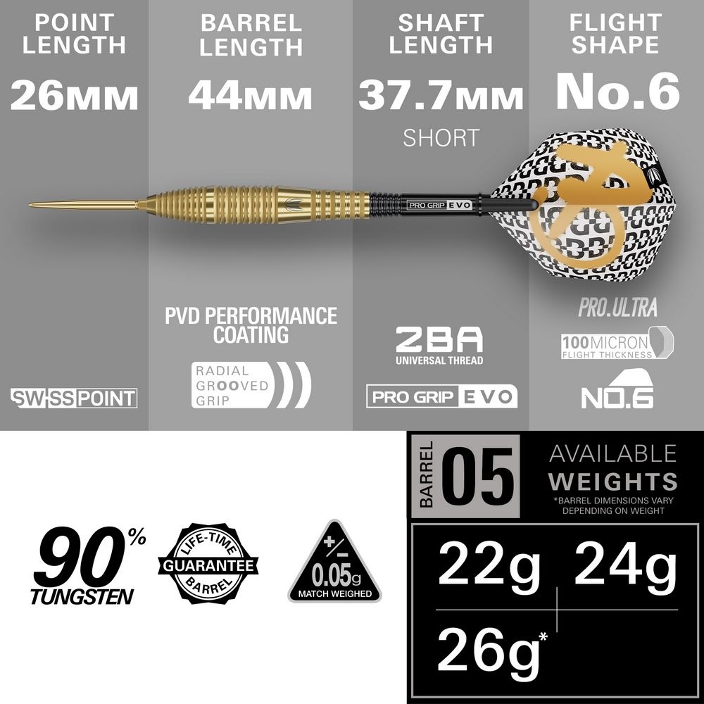 Set strelica steel Target Bolide Envy 05 24g SP 90% wolfram - Slika 3
