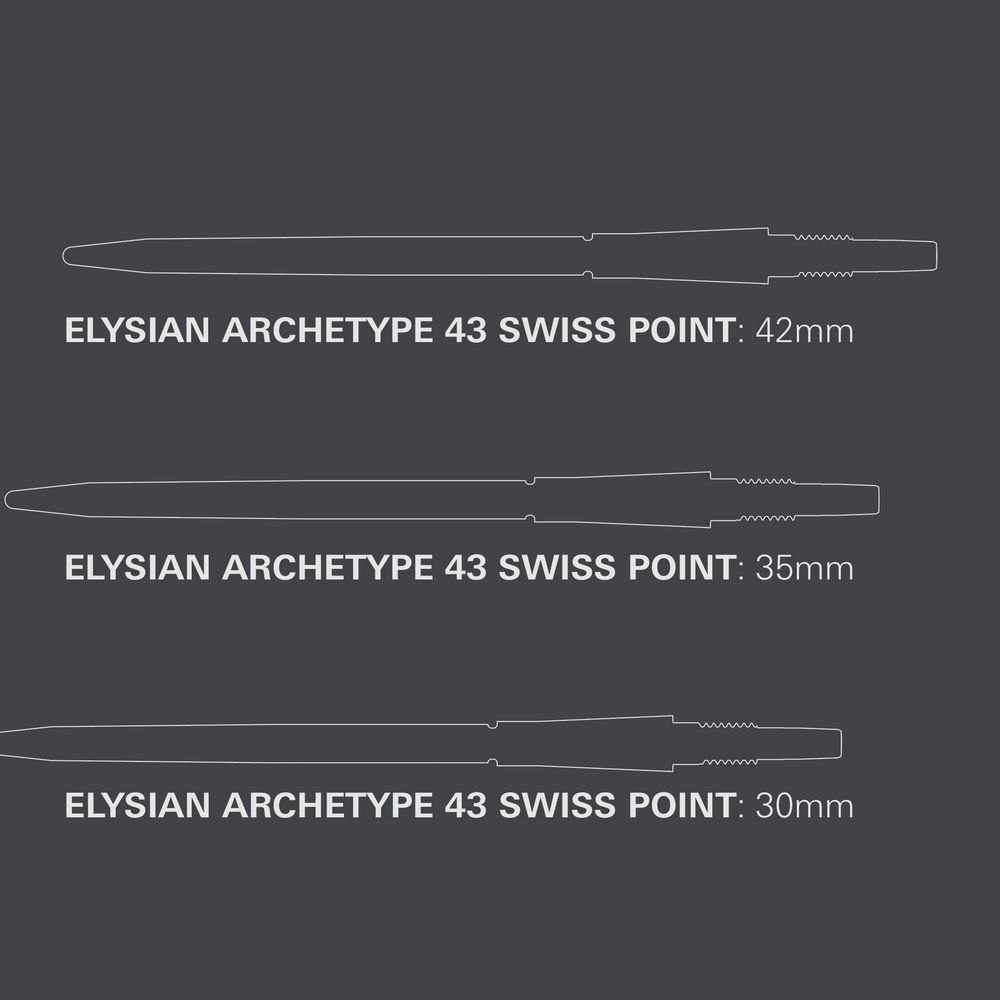 Vrhovi za strelice TARGET Swiss Point Elysian Archetype 43 crni 42mm - Slika 3
