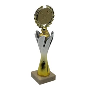 Pikado trofej,mermerno postolje,srebrno-zlatni, visina 28cm
