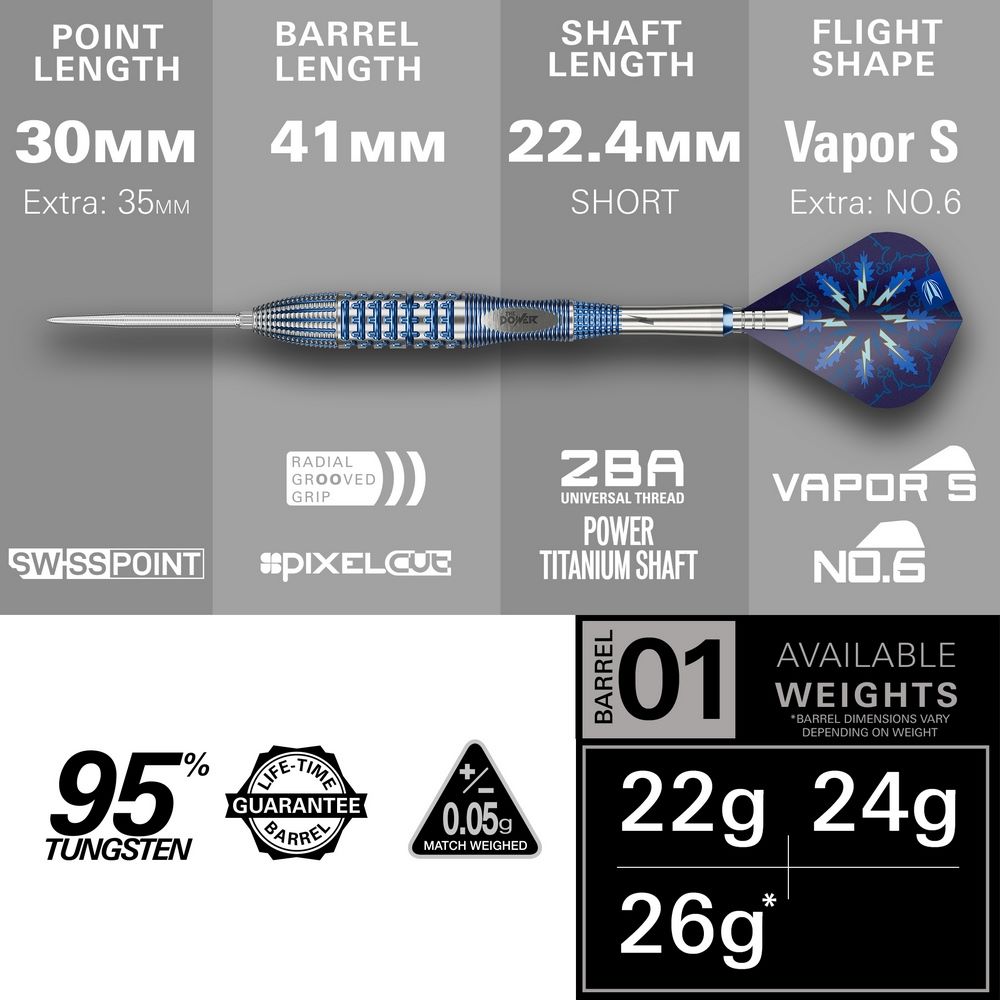 Set strelica steel Target Phil Taylor Power Gx2 22g SP 95% wolfram - Slika 5