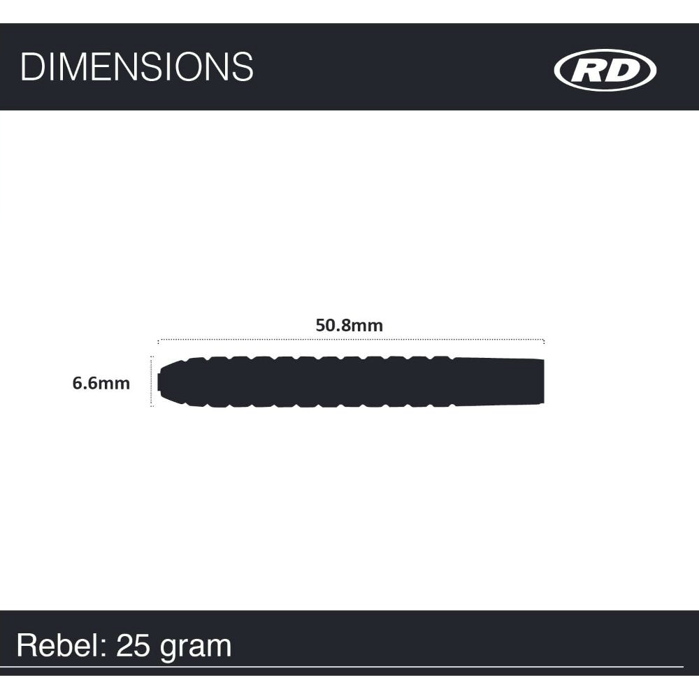 Pikado strelice RedDragon steel Rebel 25g, 90% wolfram - Slika 5
