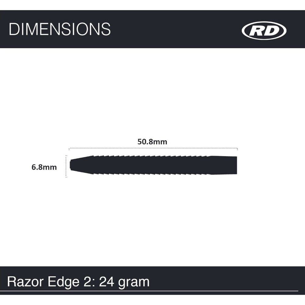 Pikado strelice RedDragon steel Razor Edge Black 24g, 85% wolfram - Slika 4