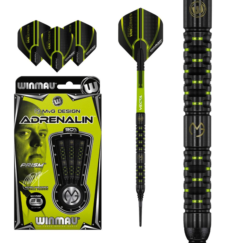 Winmau set strelica soft MvG Adrenalin 22g, 90% wolfram - Slika 2